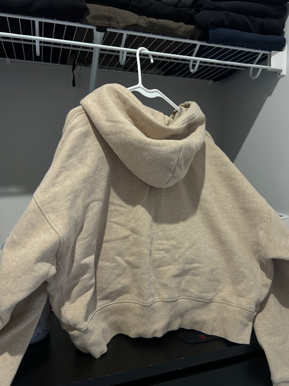 Beige TNA Zip-Up Cropped Sweatshirt - Picture 6 of 7